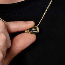 Load image into Gallery viewer, Fingerprint Ingot Tag Men’s Necklace – Gold