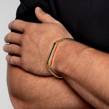Load image into Gallery viewer, Men's Large Capsule Ashes Resin Bracelet With Cuban Chain - Gold