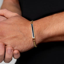 Load image into Gallery viewer, Men's Large Capsule Ashes Resin Bracelet With Cuban Chain - Gold