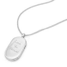 Load image into Gallery viewer, Men's Large Dog Tag Handwriting Locket - Silver