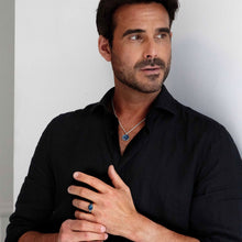 Load image into Gallery viewer, Men’s Round Ashes Resin Necklace - Silver