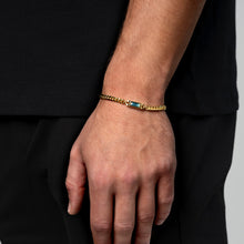 Load image into Gallery viewer, Men's Small Capsule Ashes Resin Bracelet With Cuban Chain - Gold