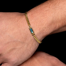 Load image into Gallery viewer, Men's Small Capsule Ashes Resin Bracelet With Cuban Chain - Gold