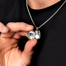 Load image into Gallery viewer, Men's Dog Tag Ashes Resin Locket - Silver