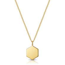 Load image into Gallery viewer, Men's Small Hexagonal Ashes Resin Necklace - Gold