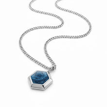 Load image into Gallery viewer, Men's Small Hexagonal Ashes Resin Necklace - Silver