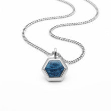 Load image into Gallery viewer, Men's Small Hexagonal Ashes Resin Necklace - Silver