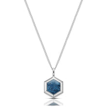 Load image into Gallery viewer, Men's Small Hexagonal Ashes Resin Necklace - Silver