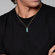 Load image into Gallery viewer, Men's Tall Ingot Ashes Resin Necklace - Gold
