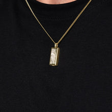 Load image into Gallery viewer, Men's Fingerprint Tall Ingot Urn Necklace - Gold