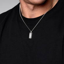 Load image into Gallery viewer, Men's Fingerprint Tall Ingot Urn Necklace - Silver
