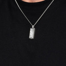 Load image into Gallery viewer, Men's Fingerprint Tall Ingot Urn Necklace - Silver