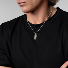 Load image into Gallery viewer, Men's Tall Ingot Urn Necklace - Silver