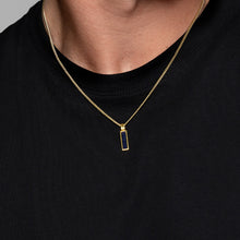 Load image into Gallery viewer, Men's Vertical Tag Ashes Resin Necklace - Gold