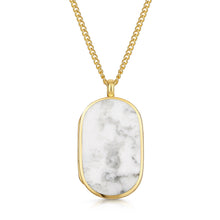 Load image into Gallery viewer, Men's Large Howlite Dog Tag Locket - Gold