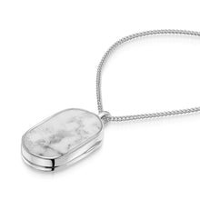 Load image into Gallery viewer, Men's Large Howlite Dog Tag Locket - Silver