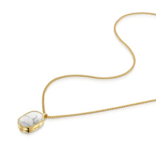 Load image into Gallery viewer, Men's Small Howlite Dog Tag Locket - Gold