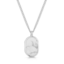 Load image into Gallery viewer, Men's Small Howlite Dog Tag Locket - Silver