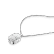 Load image into Gallery viewer, Men's Small Howlite Dog Tag Locket - Silver
