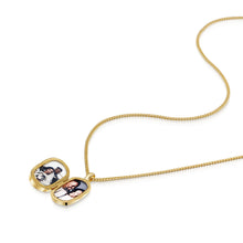 Load image into Gallery viewer, Men's Small Onyx Dog Tag Locket - Gold