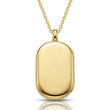 Load image into Gallery viewer, Men's Large Dog Tag Handwriting Locket - Gold
