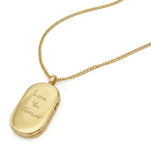 Load image into Gallery viewer, Men's Large Dog Tag Handwriting Locket - Gold