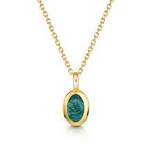 Load image into Gallery viewer, Little Oval Ashes Resin Necklace - Gold