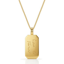 Load image into Gallery viewer, Octagonal Dog Tag Men’s Handwriting Necklace – 18K Gold Plated Solid Silver