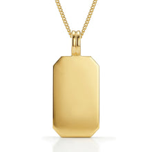 Load image into Gallery viewer, Octagonal Dog Tag Men’s Handwriting Necklace – 18K Gold Plated Solid Silver
