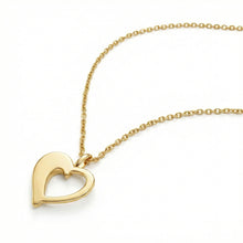 Load image into Gallery viewer, Open Resin Heart With Crystal Necklace - Gold