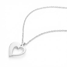 Load image into Gallery viewer, Open Resin Heart With Crystal Necklace - Silver