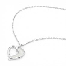 Load image into Gallery viewer, Open Resin Heart With Crystal Necklace - Silver