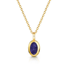 Load image into Gallery viewer, Little Oval Ashes Resin Necklace - Gold