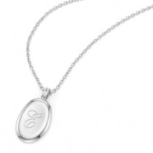 Load image into Gallery viewer, Organic Oval Initial Necklace - Silver