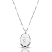 Load image into Gallery viewer, Organic Oval Initial Necklace - Silver