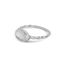 Load image into Gallery viewer, Oval Ashes Resin Ring With Twisted Band - Silver