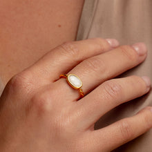 Load image into Gallery viewer, Oval Ashes Resin Ring With Twisted Band - Gold