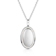 Load image into Gallery viewer, Oval Locket With Crystal Halo - Silver