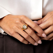Load image into Gallery viewer, Oval Fingerprint Signet Ring - Gold