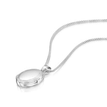 Load image into Gallery viewer, Italian Engraved Border Personalised Oval Locket – Silver