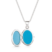 Load image into Gallery viewer, Italian Engraved Border Personalised Oval Locket – Silver