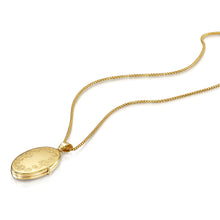 Load image into Gallery viewer, Italian Large Floral Personalised Oval Locket – Gold