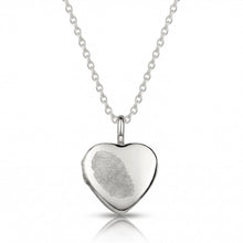Load image into Gallery viewer, Heart Locket Silver Fingerprint