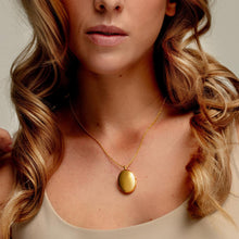 Load image into Gallery viewer, 4 Photo Oval Locket - Solid 14k Gold