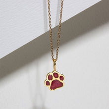 Load image into Gallery viewer, Paw Print Ashes Resin Pendant - Gold