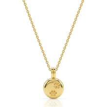 Load image into Gallery viewer, Paw Print Round Urn Ashes Necklace - Gold