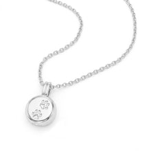 Load image into Gallery viewer, Paw Print Round Urn Ashes Necklace - Silver