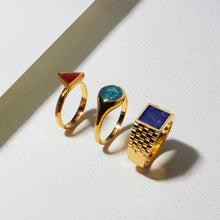 Load image into Gallery viewer, Round Signet Ashes Resin Ring - Gold