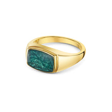Load image into Gallery viewer, Rectangular Signet Ashes Resin Ring - Gold