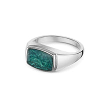Load image into Gallery viewer, Rectangular Signet Ashes Resin Ring - Silver